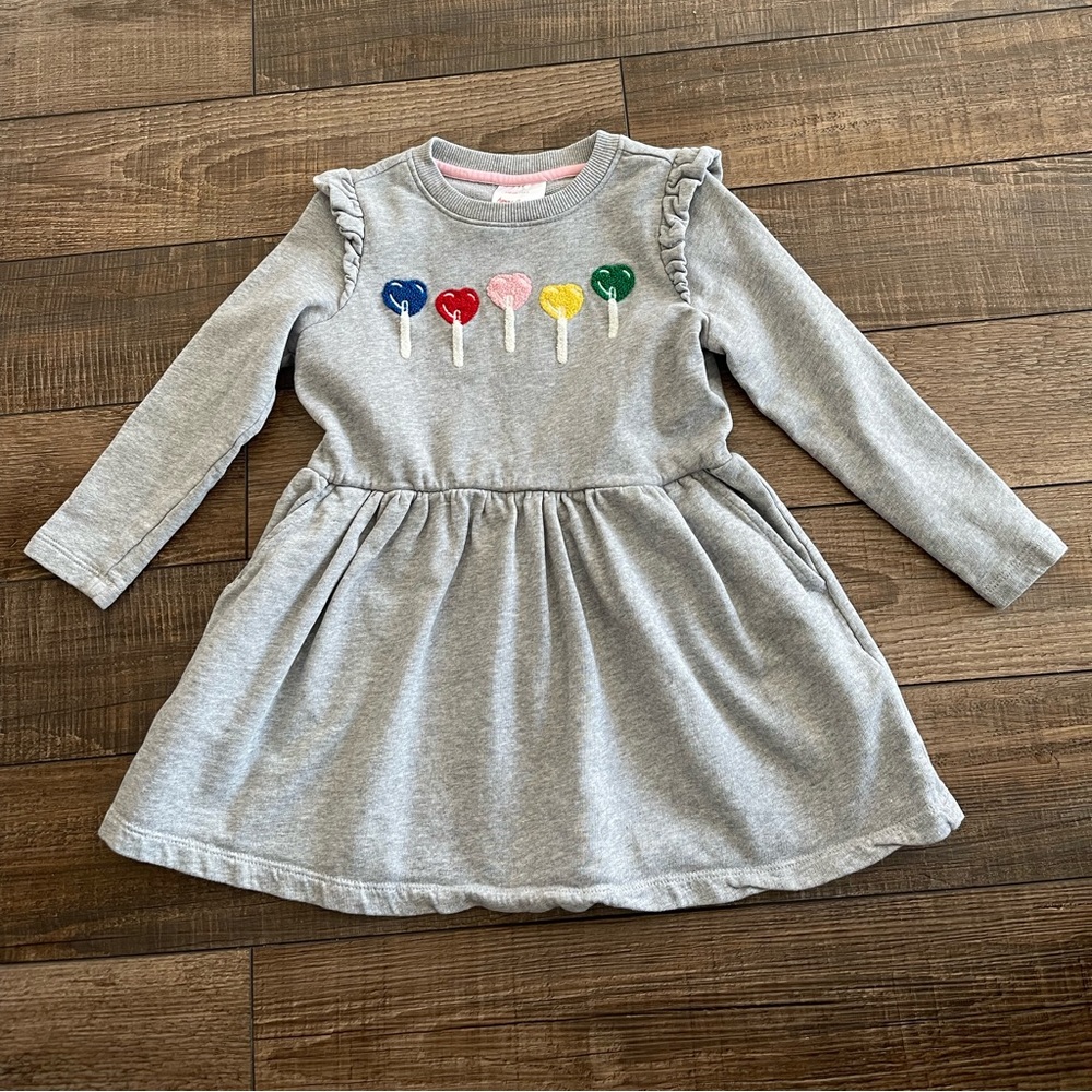 Hanna Andersson//Size 110 (5)- Be Loved Patch Dress In French Terry